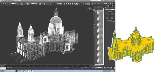 St Paul's Cathedral, modelled in 3DS Max